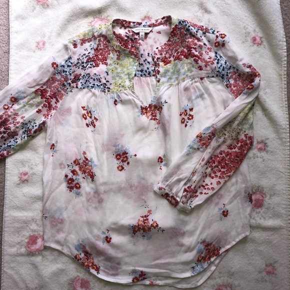 Lucky Brand Floral Top SZ XS Boho Vibes - Picture 5 of 6